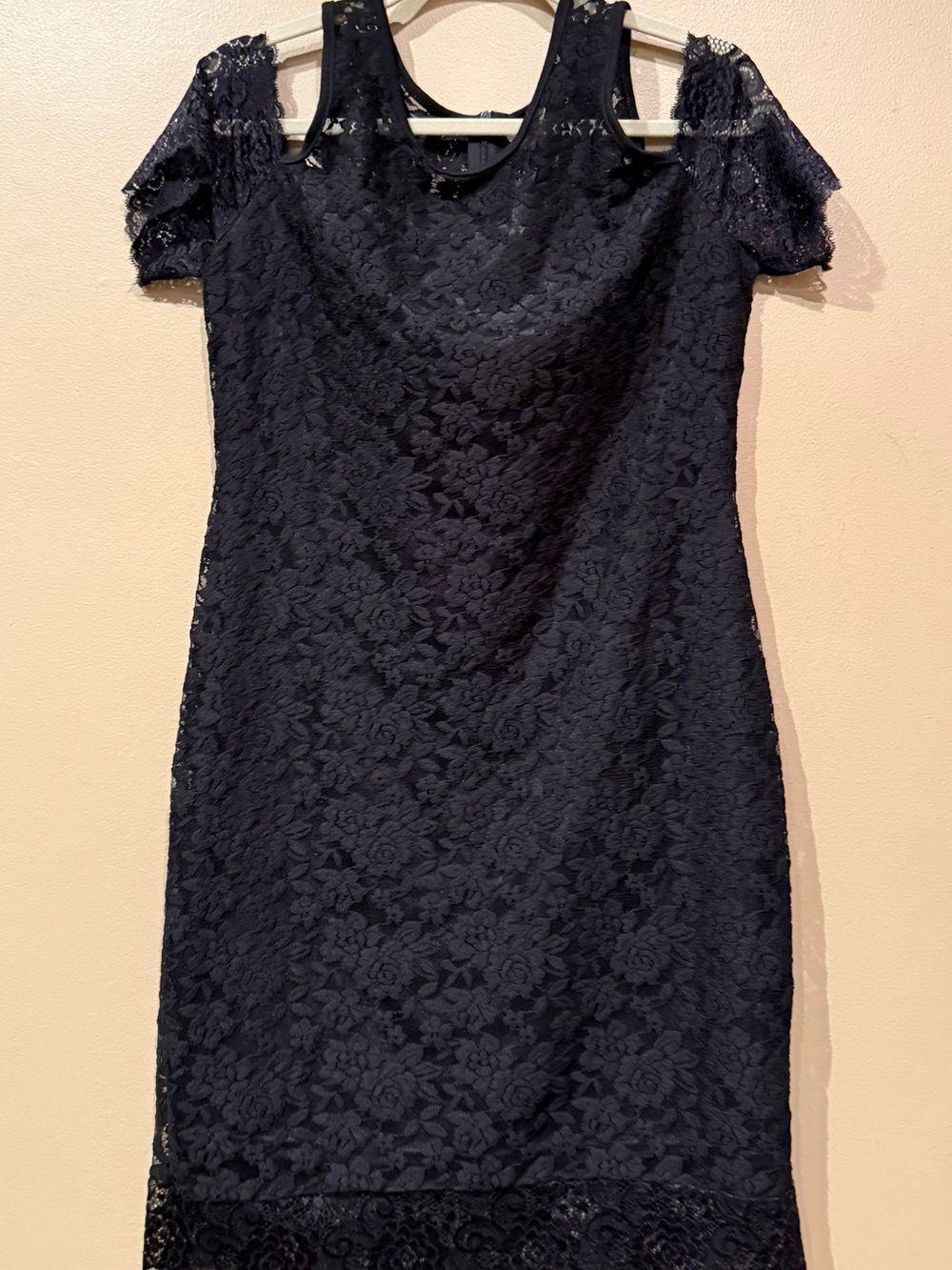 NWT Women's Black Lace body-con Mini cocktail Dress